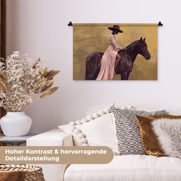Wandtuch - Pferd - Klassisch - Ocker — 5
