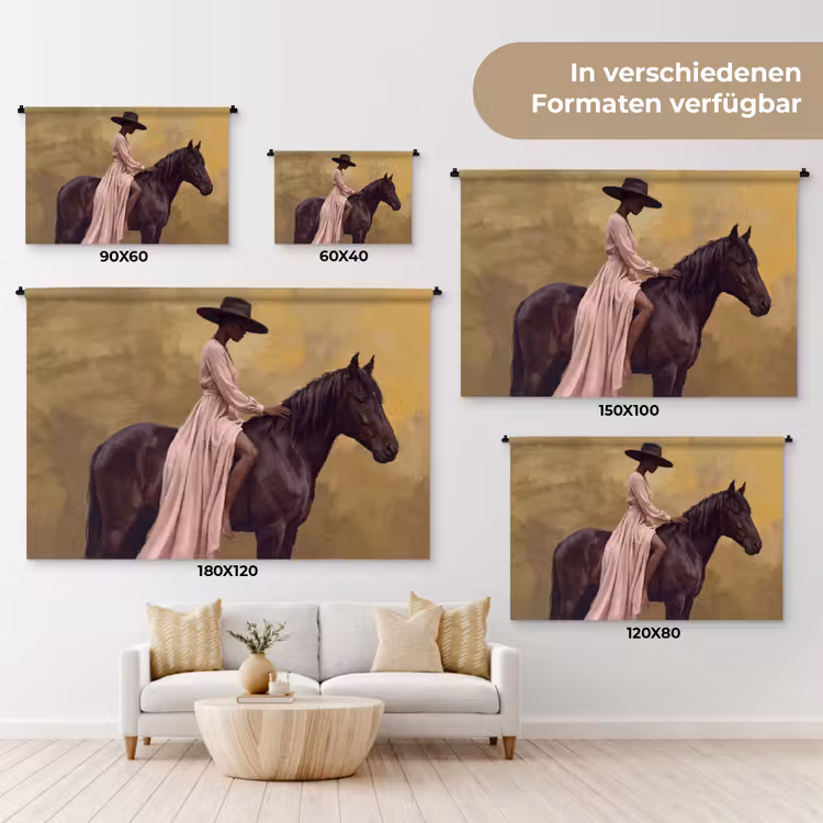 Wandtuch - Pferd - Klassisch - Ocker — 7