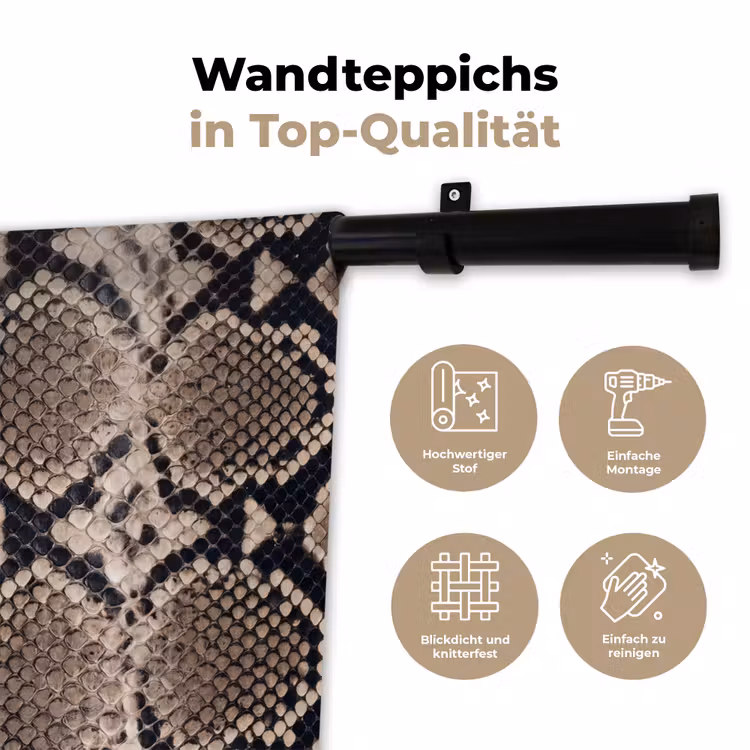 Wandtuch - Schlangendruck - Python - Braun — 6