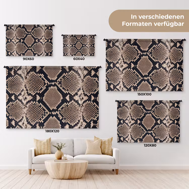 Wandtuch - Schlangendruck - Python - Braun — 7