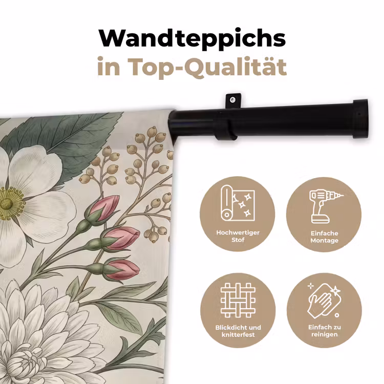 Wandtuch - Romantisch - Design - Farbenfroh — 6