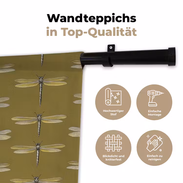 Wandtuch - Libellen - Muster - Grün — 6