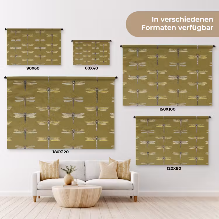 Wandtuch - Libellen - Muster - Grün — 7