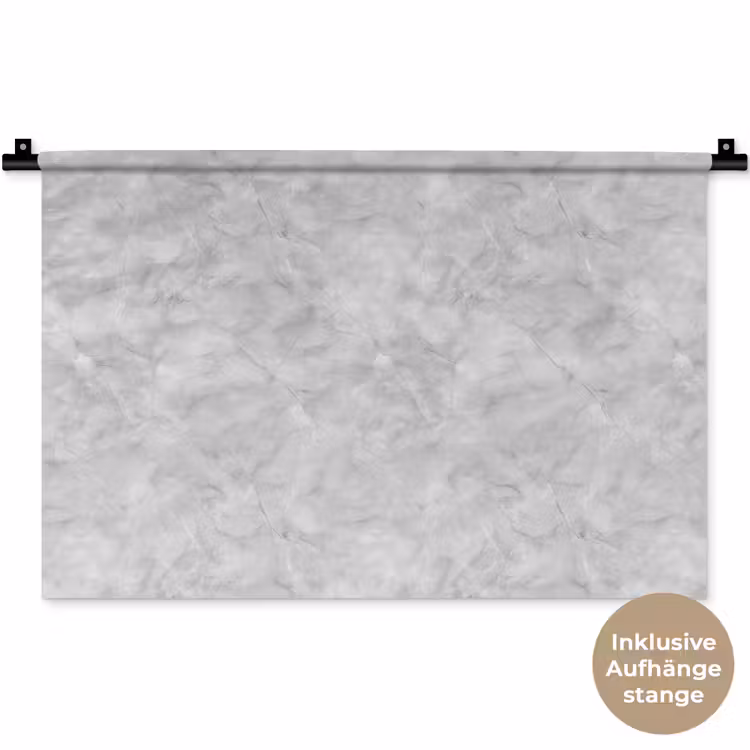 Wandtuch - Grau - Marmor - Matt — 8
