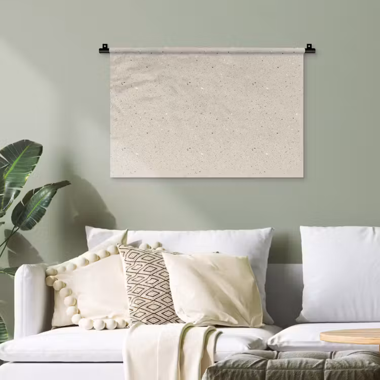 Wandtuch - Hellbeige - Terrazzo - Grau — 4