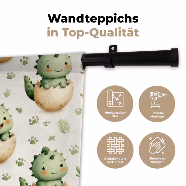 Wandtuch - Dino - Eier - Grün — 6
