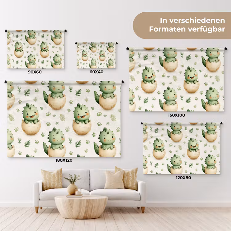 Wandtuch - Dino - Eier - Grün — 7