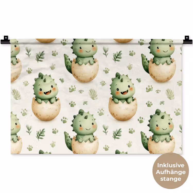 Wandtuch - Dino - Eier - Grün — 8