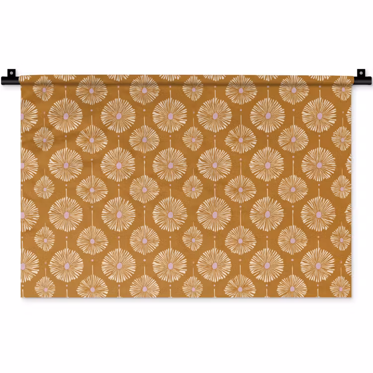 Wandtuch - Blumen - Modern - Ocker — 1