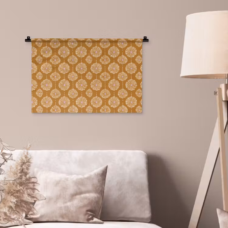 Wandtuch - Blumen - Modern - Ocker — 2