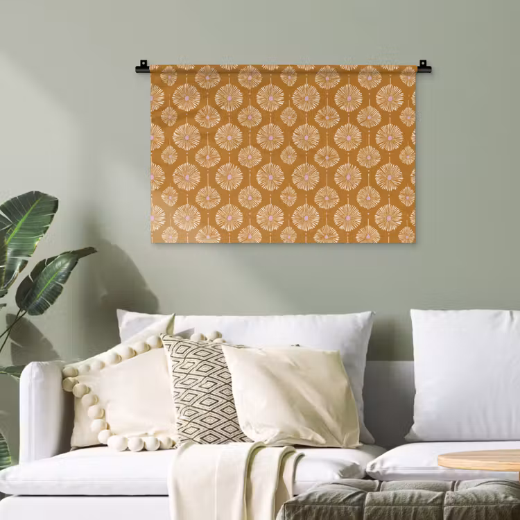Wandtuch - Blumen - Modern - Ocker — 4