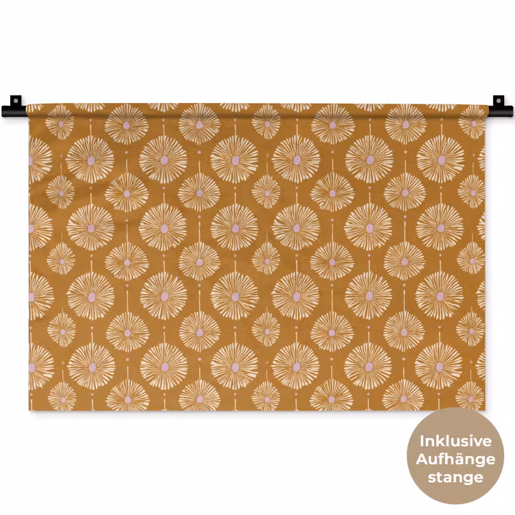 Wandtuch - Blumen - Modern - Ocker — 8