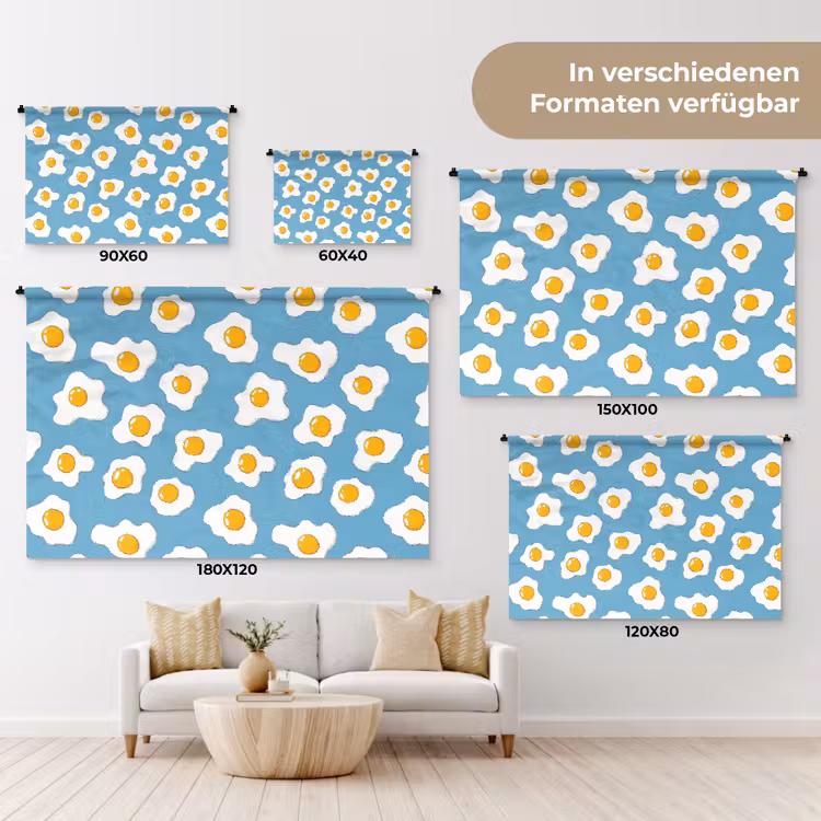 Wandtuch - Eier - Eigelb - Blau — 7