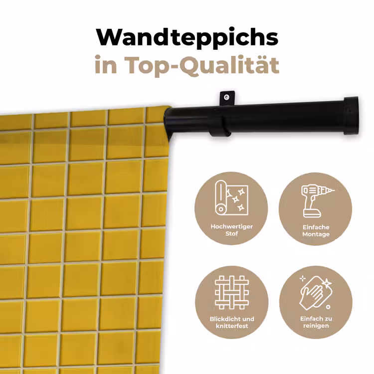 Wandtuch - Muster - Fliese - Ockergelb — 6