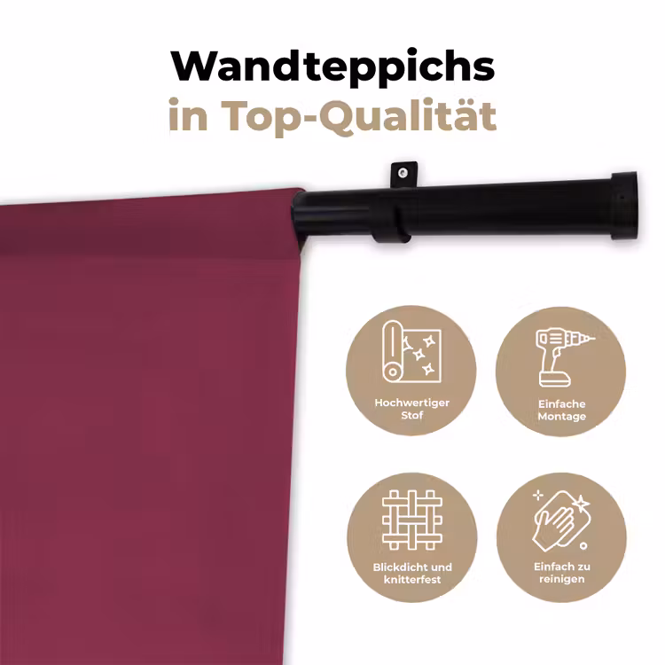 Wandtuch - Deep – Himbeere – Rot — 6