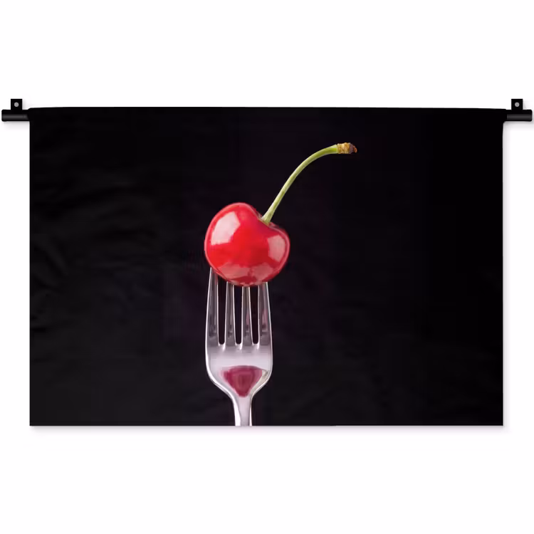 Wandtuch - Rote Kirsche – Gabel — 1