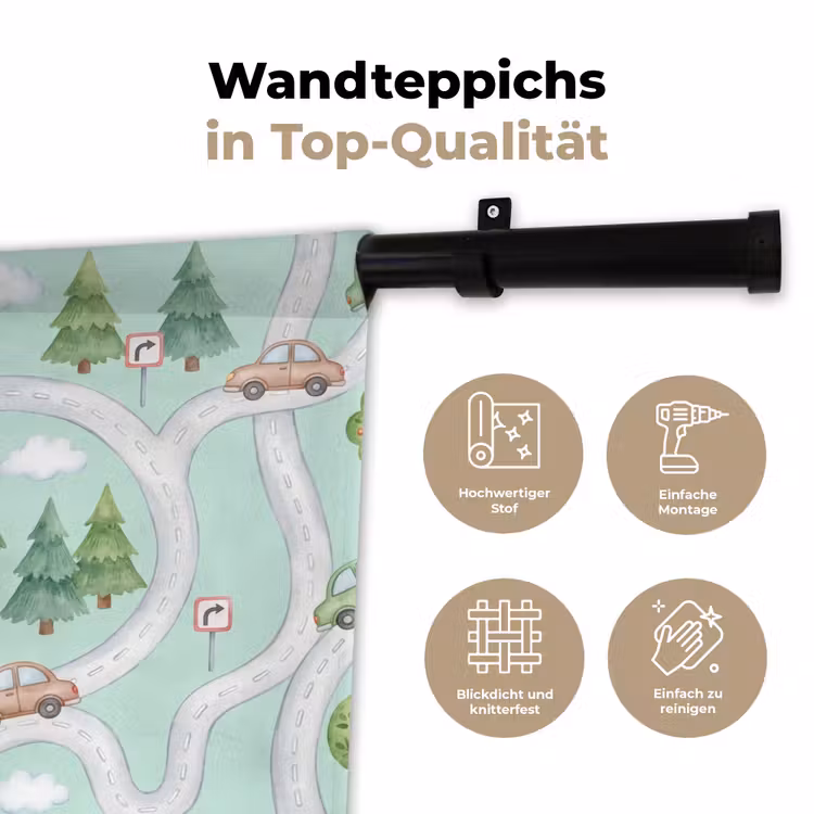 Wandtuch - Auto – Straße – Muster — 6