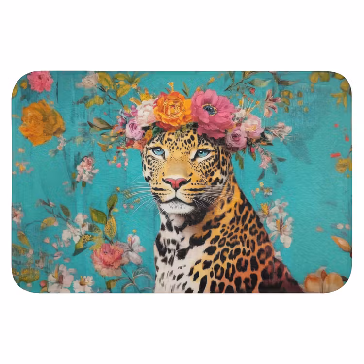 WC Vorleger - Leopard - Blumen - Krone — 1