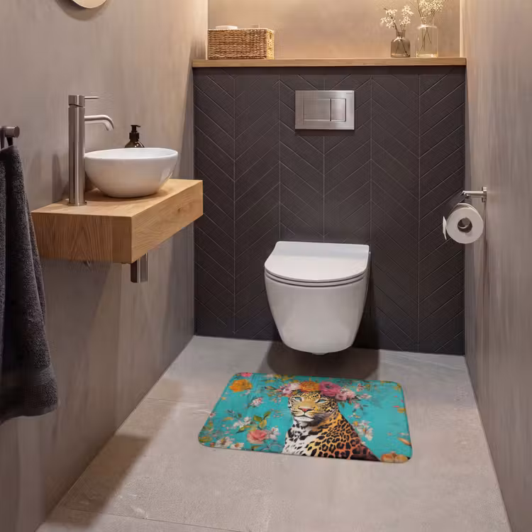 WC Vorleger - Leopard - Blumen - Krone — 2