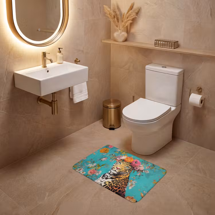 WC Vorleger - Leopard - Blumen - Krone — 4