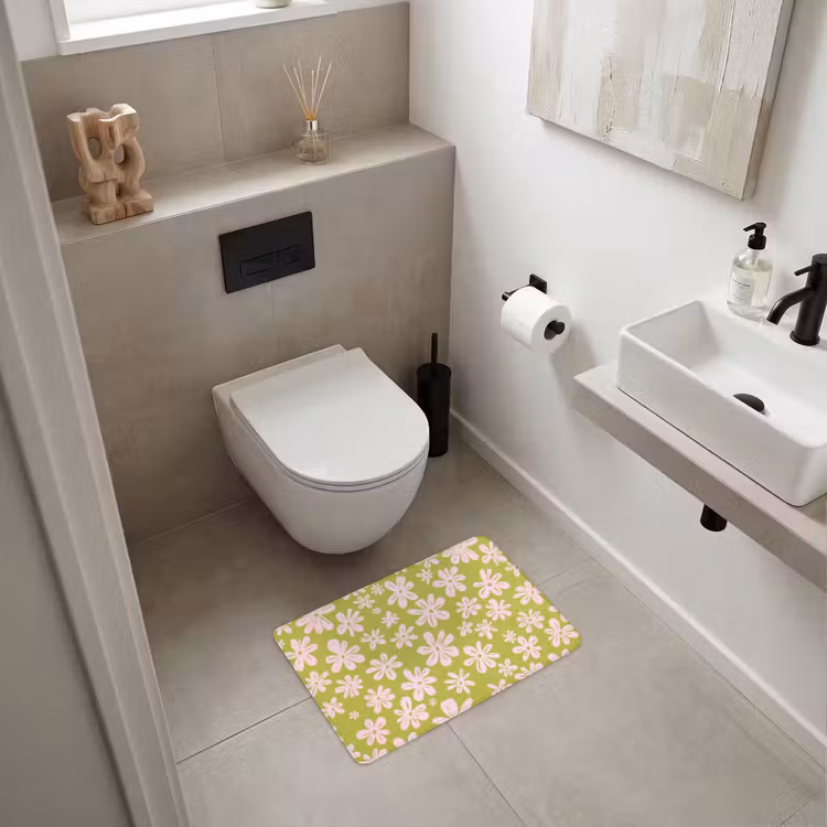 WC Vorleger - Blumen - Rosa - Gemustert — 6