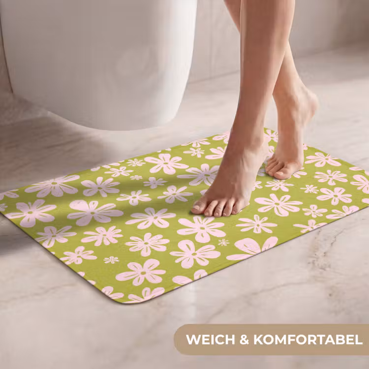 WC Vorleger - Blumen - Rosa - Gemustert — 7