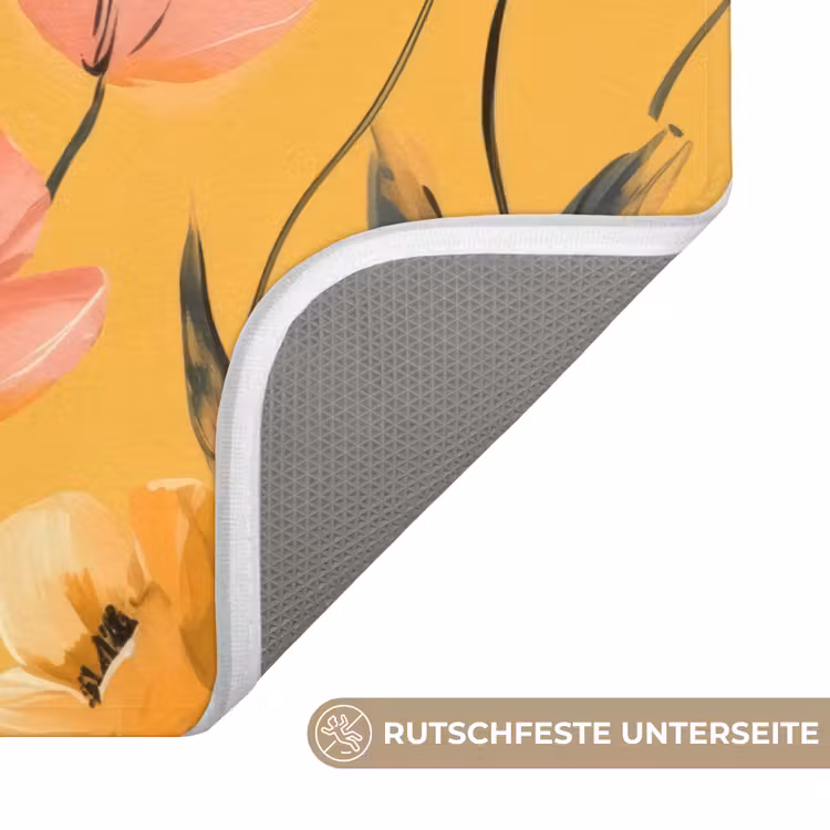 WC Vorleger - Blumen - Gemalt - Gelb — 3