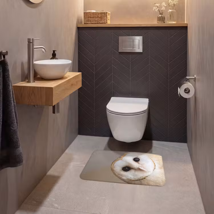 WC Vorleger - Eule - Braun - Weiß — 2