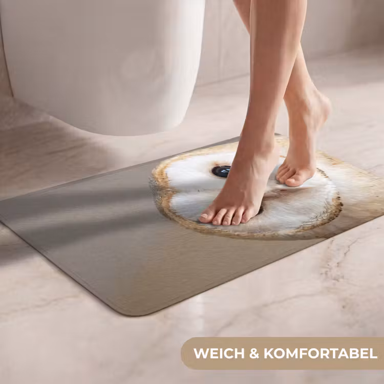 WC Vorleger - Eule - Braun - Weiß — 7