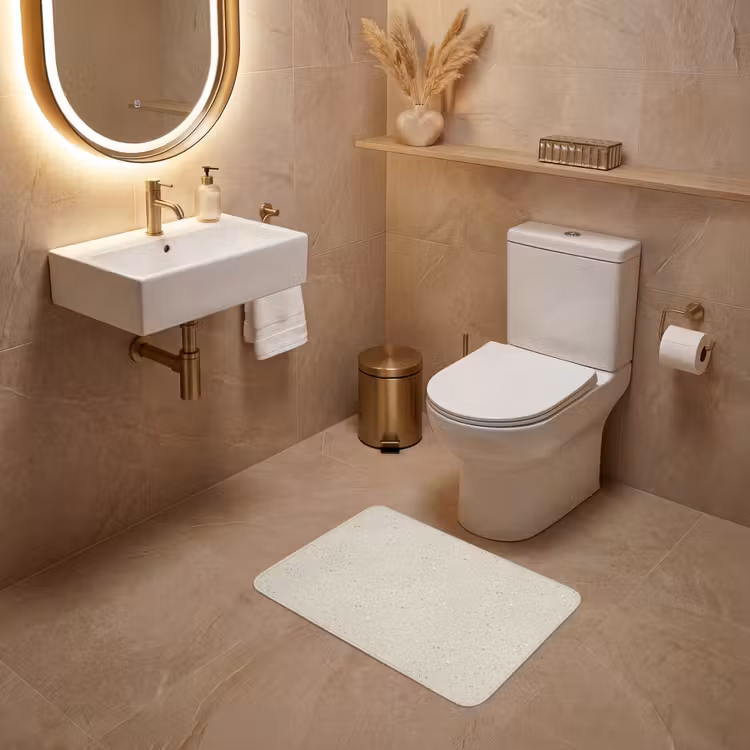 WC Vorleger - Hellbeige - Terrazzo - Grau — 4