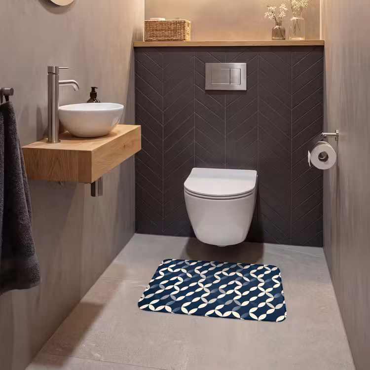 WC Vorleger - Abstrakt - Muster - Blau — 2
