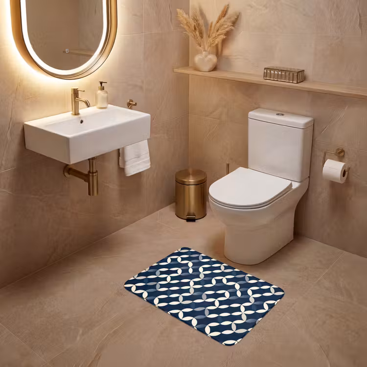 WC Vorleger - Abstrakt - Muster - Blau — 4