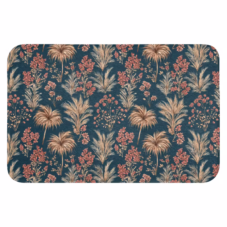 WC Vorleger - Botanisch - Muster - Blau — 1