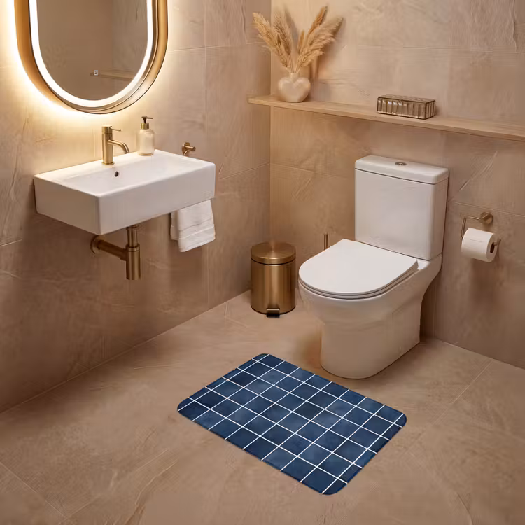 WC Vorleger - Fliese - Modern - Blau — 4
