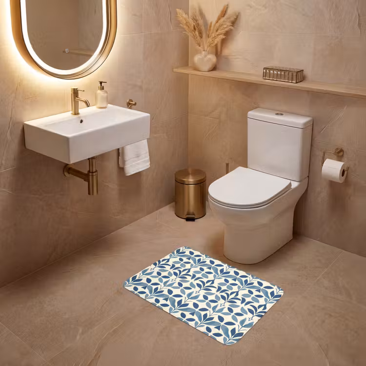 WC Vorleger - Flora - Modern - Blau — 4