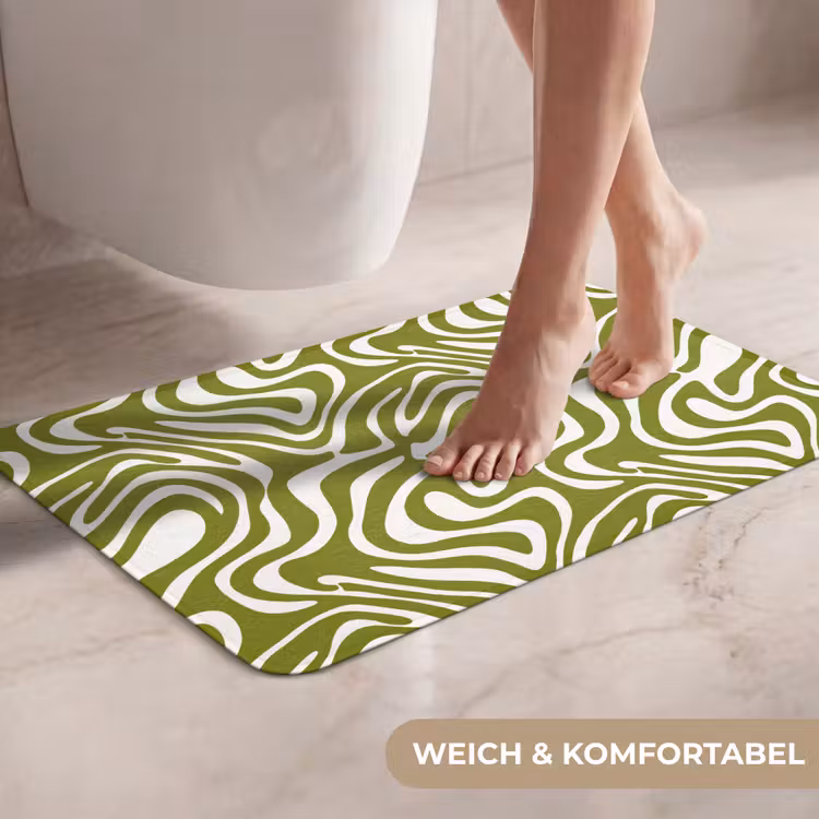WC Vorleger - Linienmuster - Grün - Bio — 7