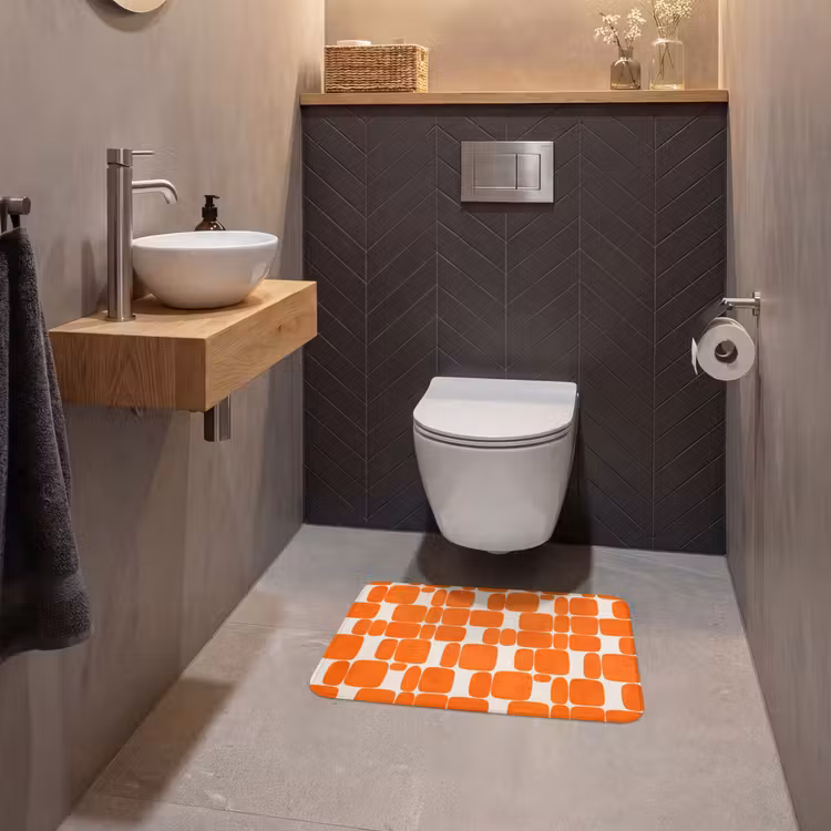 WC Vorleger - Muster - Retro - Orange — 2