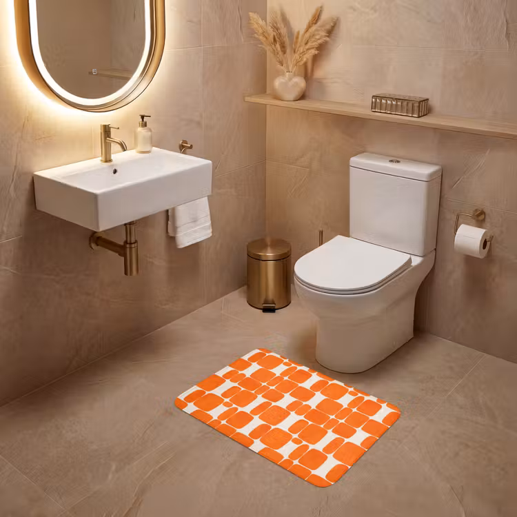 WC Vorleger - Muster - Retro - Orange — 4