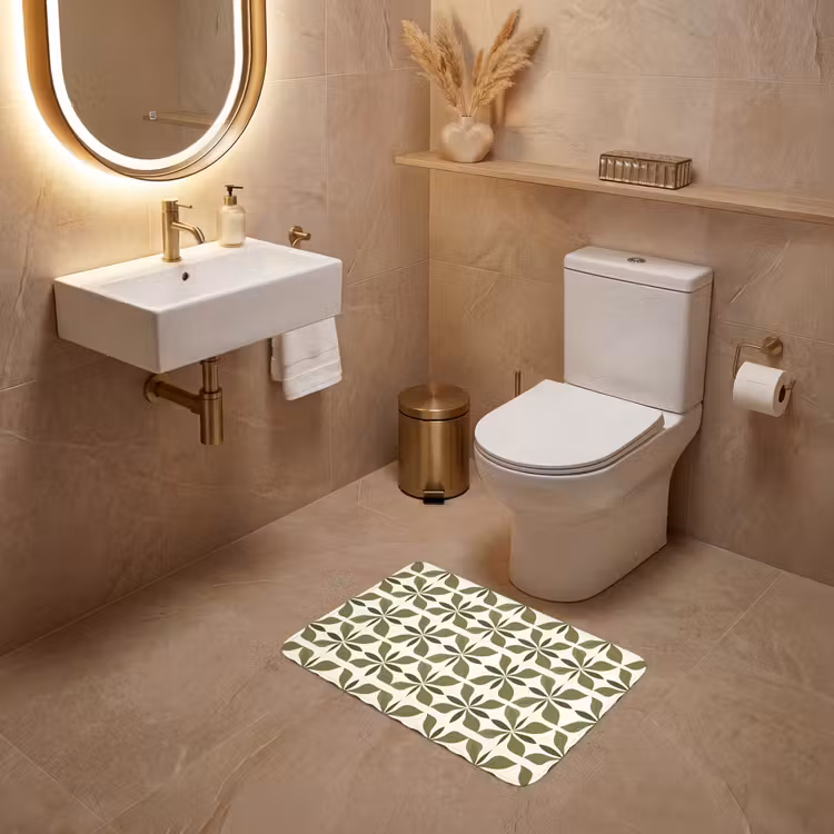 WC Vorleger - Botanisch - Retro - Grün — 4