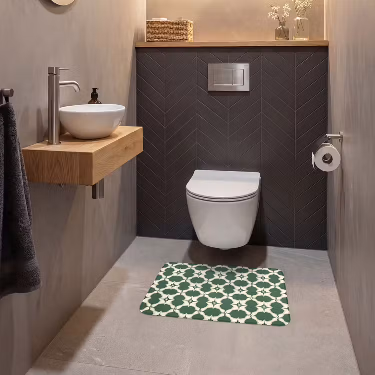 WC Vorleger - Fliese - Klassisch - Grün — 2