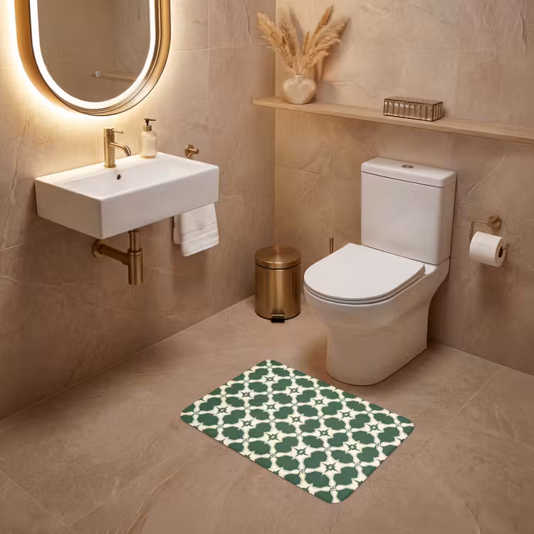 WC Vorleger - Fliese - Klassisch - Grün — 4
