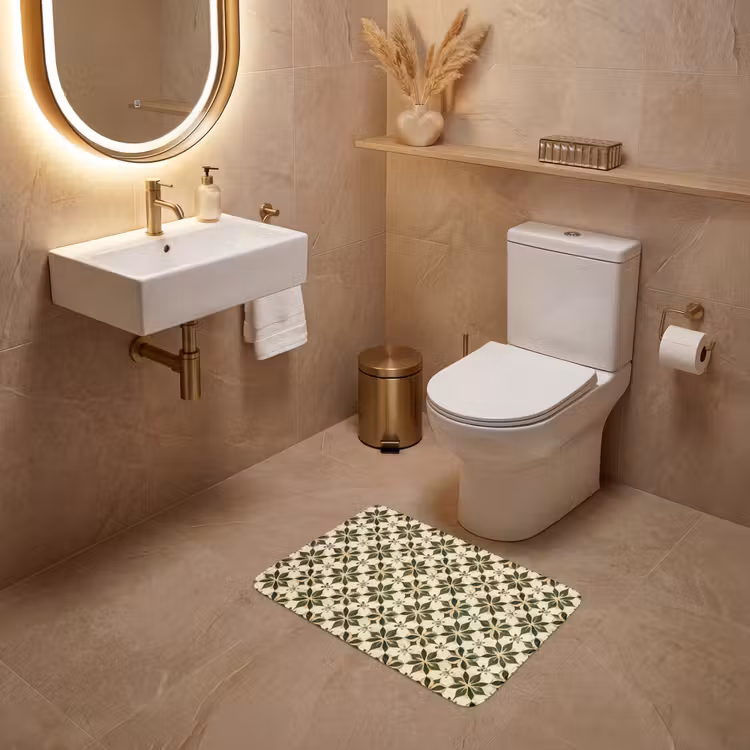 WC Vorleger - Fliese - Muster - Grün — 4