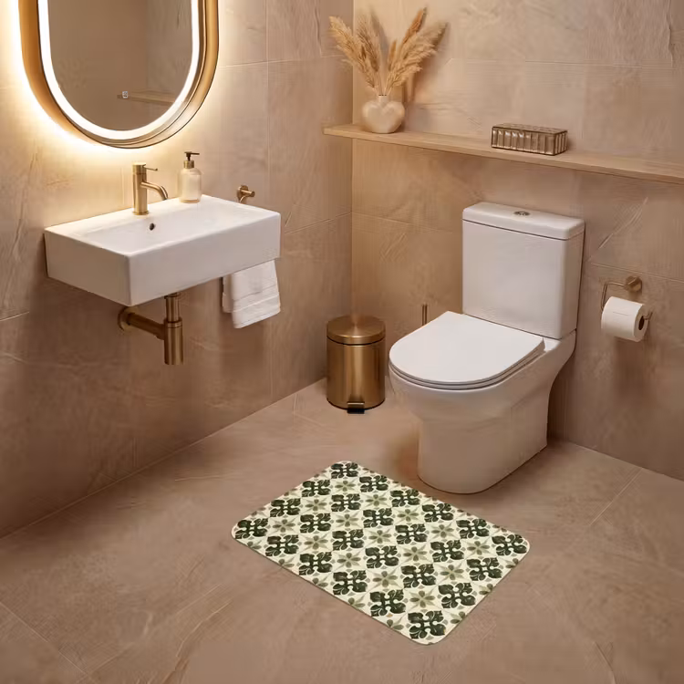WC Vorleger - Muster - Fliese - Grün — 4