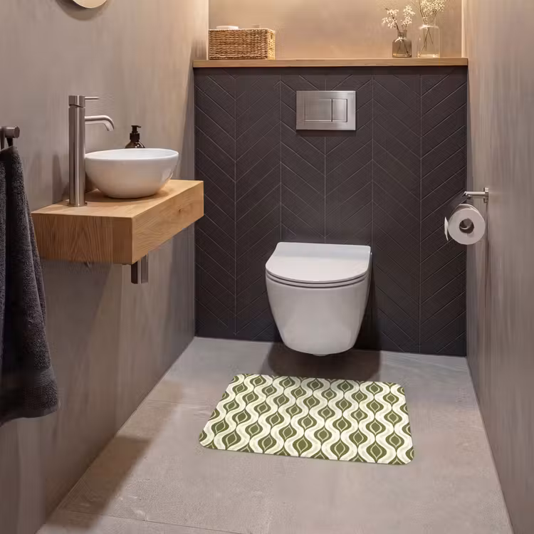 WC Vorleger - Muster - Retro - Grün — 2