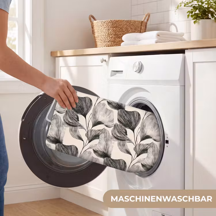 WC Vorleger - Botanisch - Blätter - Schwarz — 5