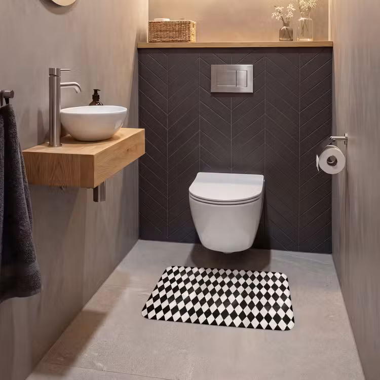 WC Vorleger - Klassisch - Muster - Schwarz — 2