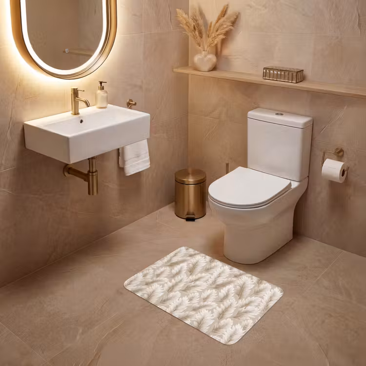WC Vorleger - Botanisch - Muster - Beige — 4