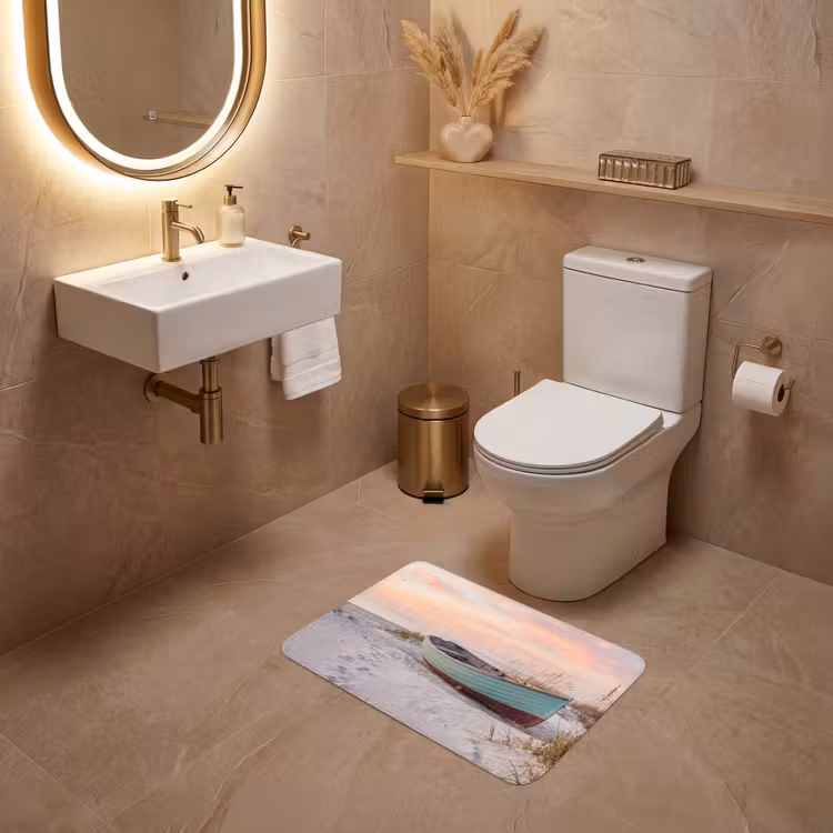 WC Vorleger - Rustikal - Ruderboot - Sandstrand — 4