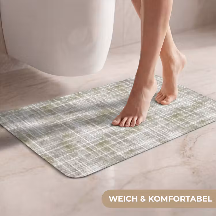 WC Vorleger - Leinen - Muster - Grün — 7