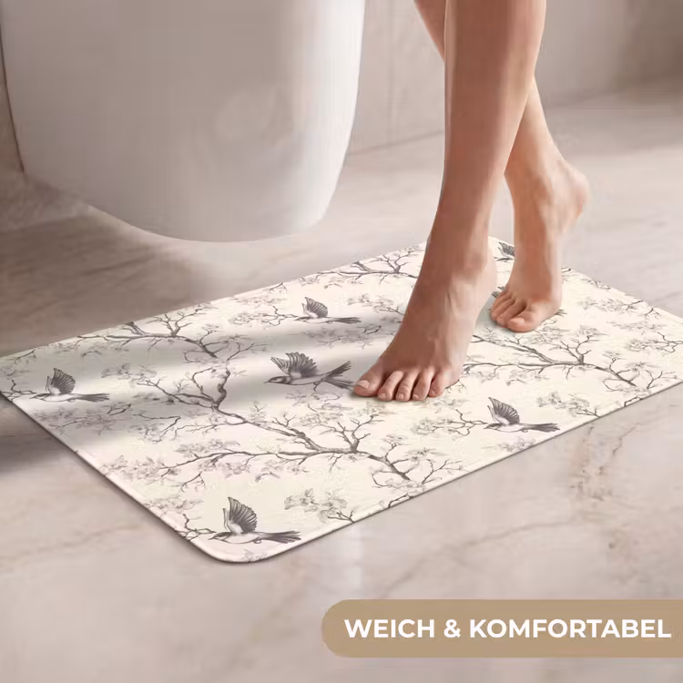 WC Vorleger - Äste - Vögel - Beige — 7